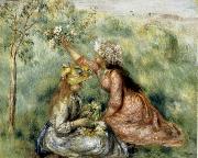 Pierre Renoir Girls Picking Flowers in a Meadow Spain oil painting artist